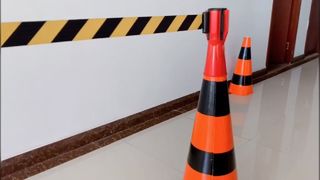 Топпер с дорожным конусом, 5 м, 3 м, выдвижной барьер